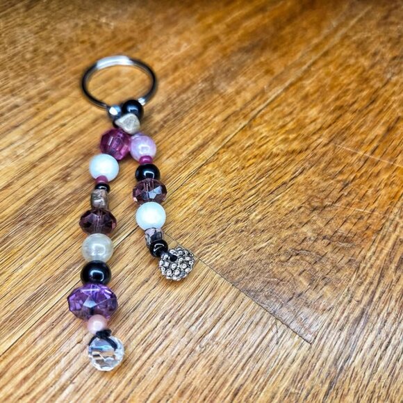 Sunstone, Moonstone & Rhodonite Gemstone Keychain – Handmade - Picture 1 of 5